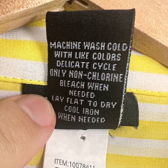 Torrid Womens L Career Office Preppy Striped Button Back Lightweight Sheer Tunic - Picture 6 of 9